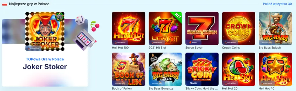 Ice Casino biblioteka gier